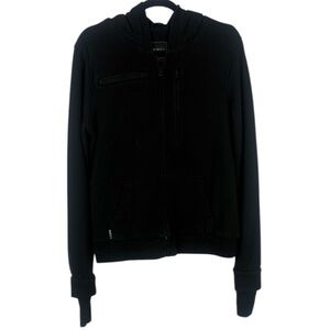 Baubax Cotton Blend Black Travel Zip Up Jacket Size Large